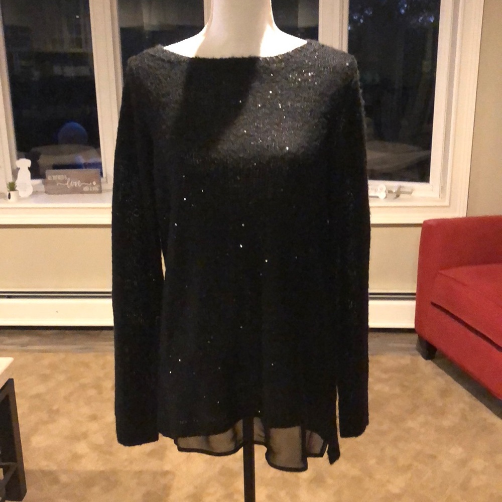 The limited. Black sparkly sweater. Size L. VGUC
